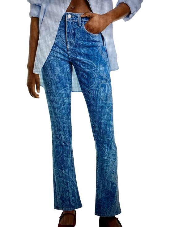 L'AGENCE Denim - L'AGENCE Stassi High Rise Sleek Baby Bootcut Jeans in Paisley Western Sz  NWT